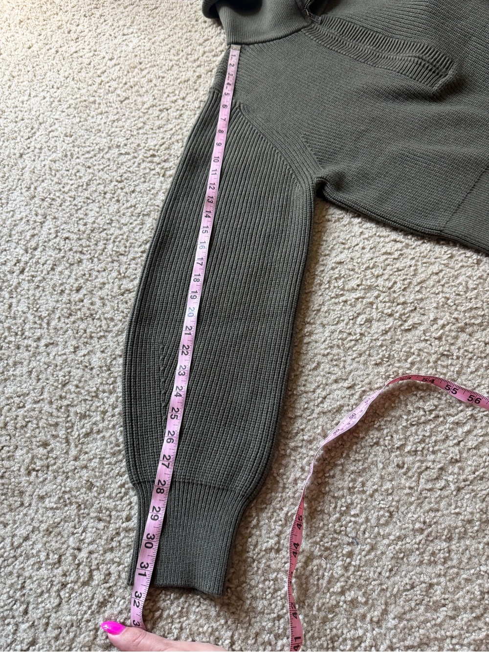 Varley Maura ribbed half-zip knit sweatshirt XL olive night NWT - Picture 15 of 16